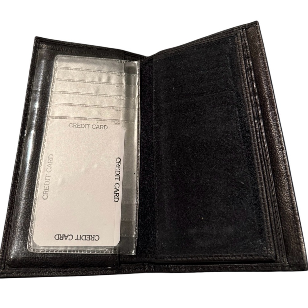 Men’s Genuine Leather Rodeo/Checkbook Wallet with ID window